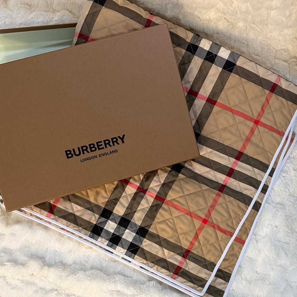 Burberry Kid's Teri Diamond-Quilted Check Blanket